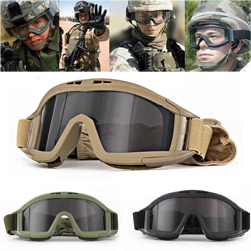 JSJM Airsoft Tactical Goggles 3 Lens