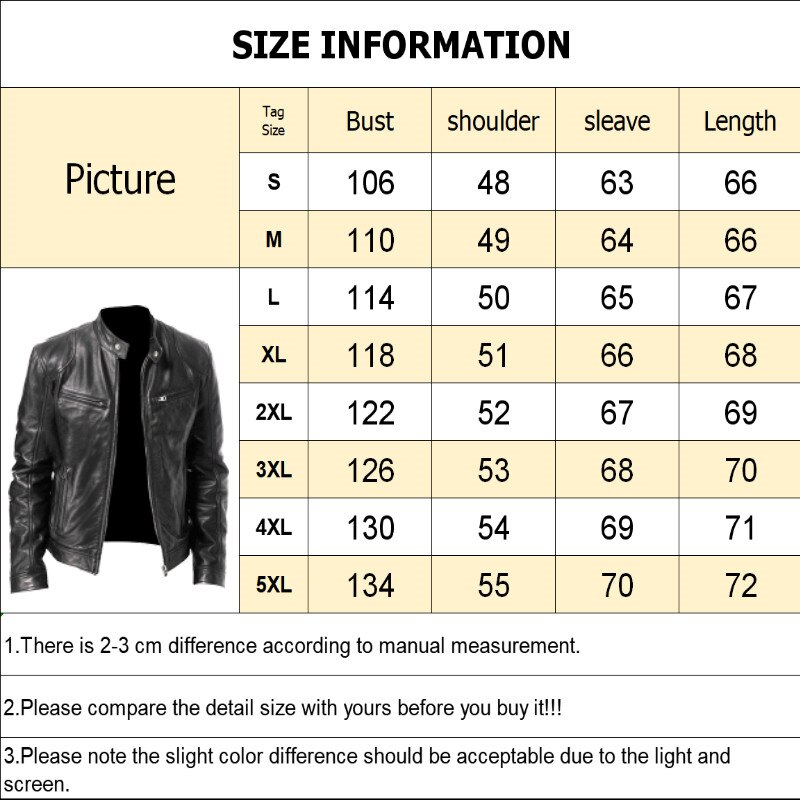 Men's PU leather zipper jacket