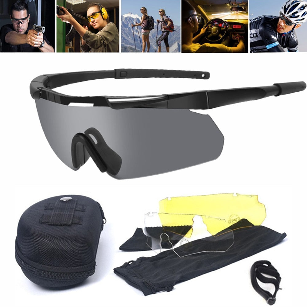 Lens Tactical Goggles Set Windproof Dustproof