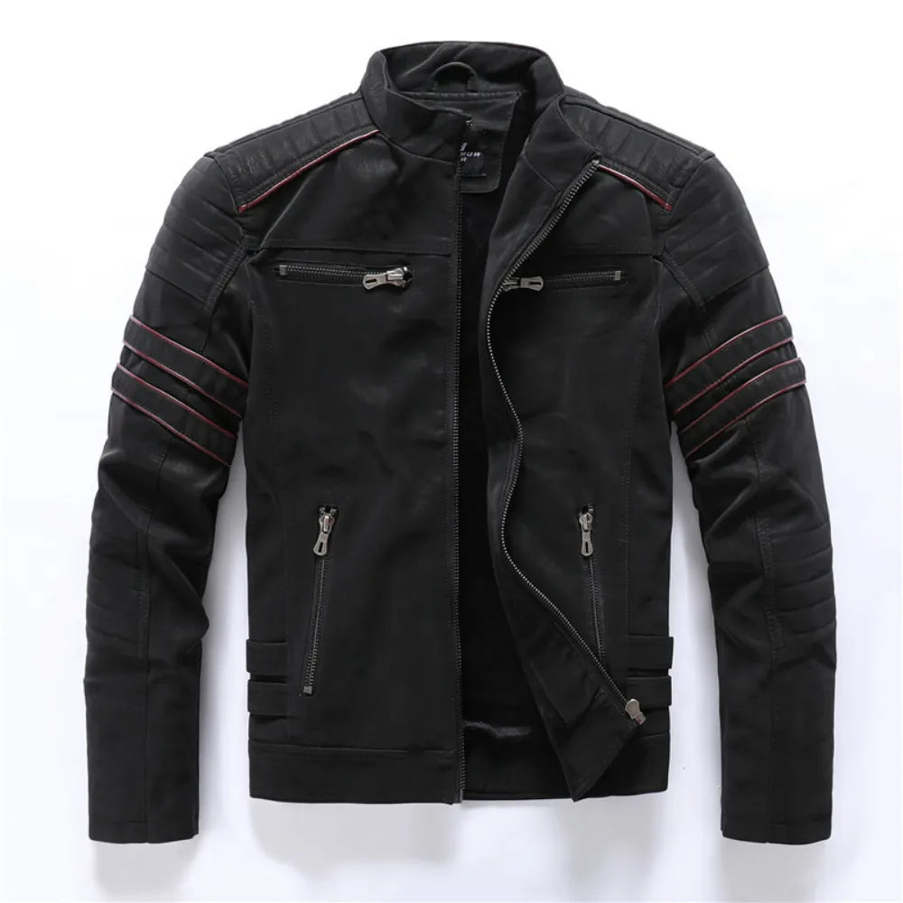 Leather Jacket Retro Warm