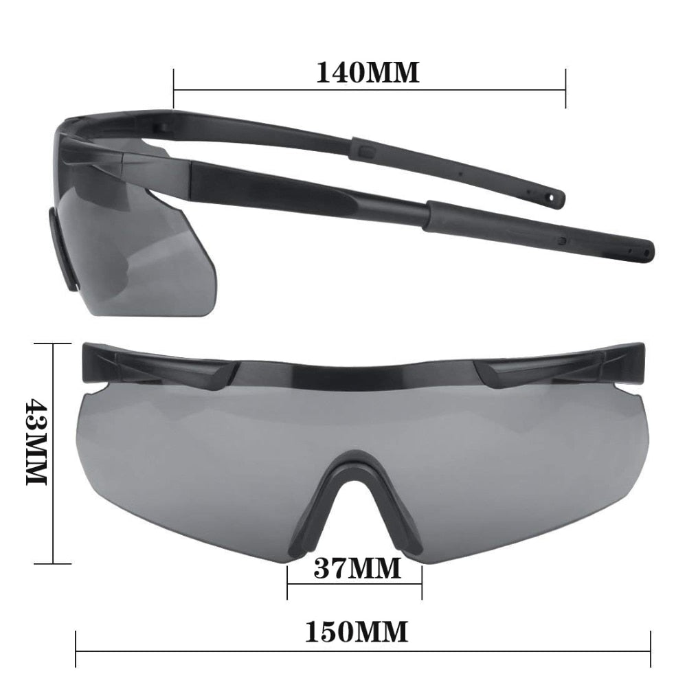 Lens Tactical Goggles Set Windproof Dustproof