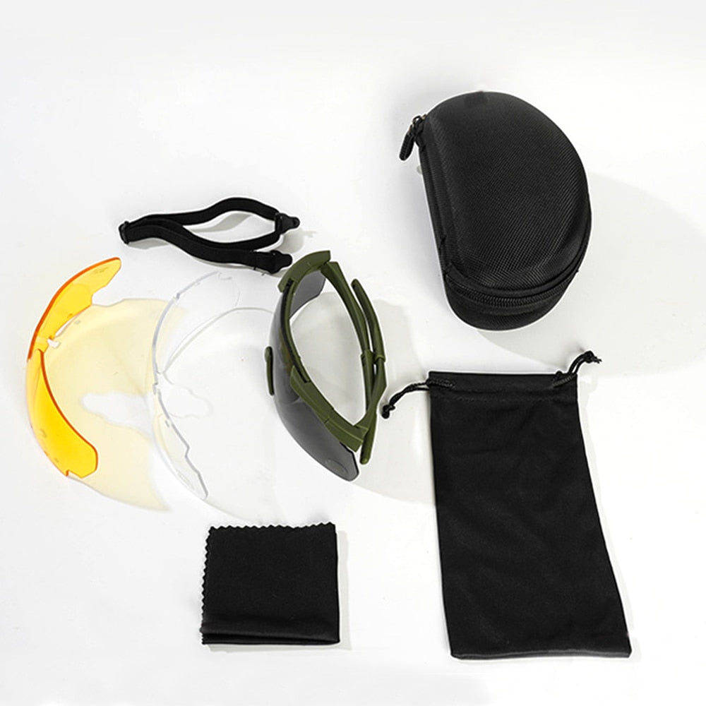 Lens Tactical Goggles Set Windproof Dustproof