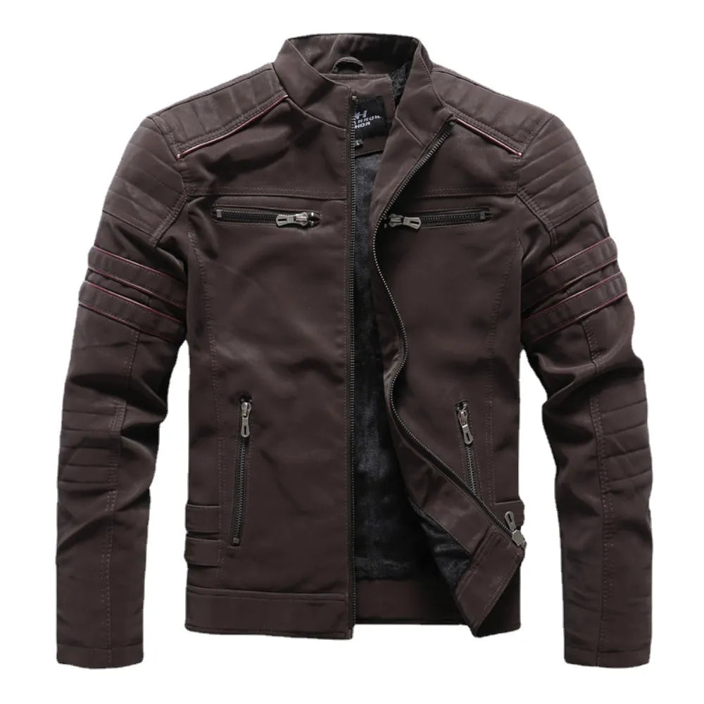 Leather Jacket Retro Warm