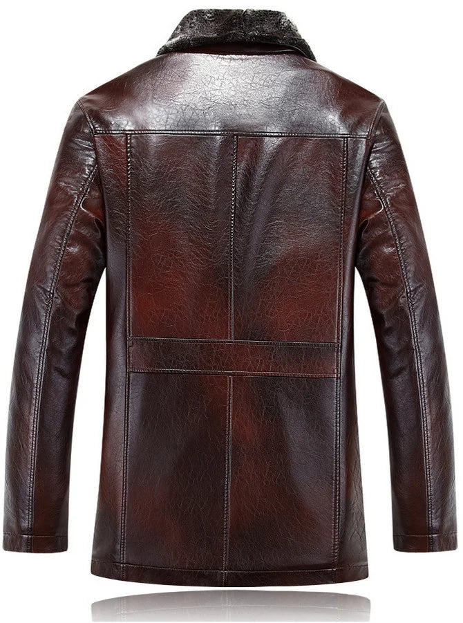 Thick Warm Motorcycle Leather Jacket