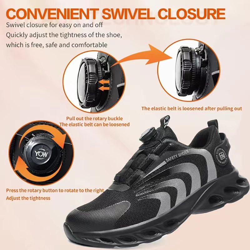 Rotary Buckle Work Sneakers Protective Shoes Lightweight Safety Shoes